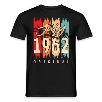 1962 Juli Zum 60ten Geburtstag - Männer T-Shirt - Schwarz - Vorne - AI Model Male 178 light (178cm)