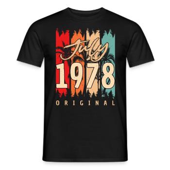 Baujahr 1978 Im Juli - Männer T-Shirt - Schwarz - Vorne - AI Model Male 178 light (178cm)