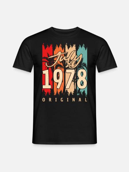 Baujahr 1978 Im Juli - Männer T-Shirt - Schwarz