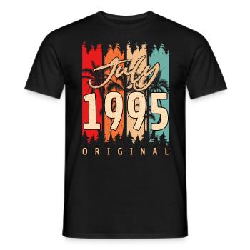 Mois de naissance 1995 en juillet - T-shirt homme - noir - Devant - AI Model Male 178 light (178cm)