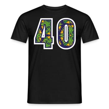 40 Zahl Grün - Männer T-Shirt - Schwarz - Vorne - AI Model Male 178 light (178cm)