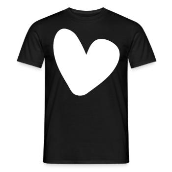 Weisses Herz Einfaches Design - Männer T-Shirt - Schwarz - Vorne - AI Model Male 178 light (178cm)