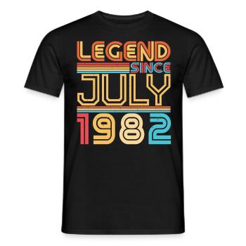 July 1982 40th birthday - Men's T-Shirt - black - Front - AI Model Male 178 light (178cm)