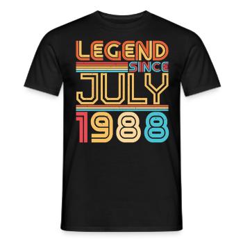 July 1988 Gift idea - Men's T-Shirt - black - Front - AI Model Male 178 light (178cm)