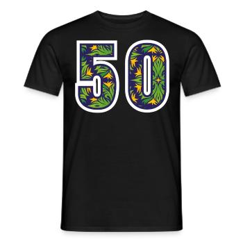 50 Number Green - Men's T-Shirt - black - Front - AI Model Male 178 light (178cm)