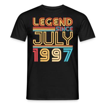 Mois de naissance Juillet 1997 - T-shirt homme - noir - Devant - AI Model Male 178 light (178cm)