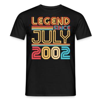 20 ans en juillet 2002 - T-shirt homme - noir - Devant - AI Model Male 178 light (178cm)