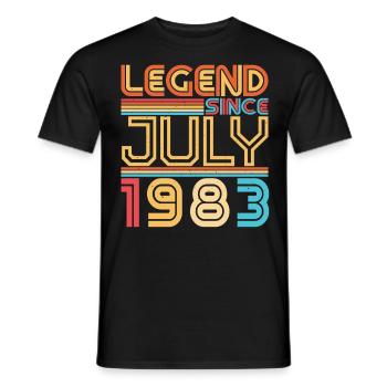 Salutations d’anniversaire juillet 1983 - T-shirt homme - noir - Devant - AI Model Male 178 light (178cm)