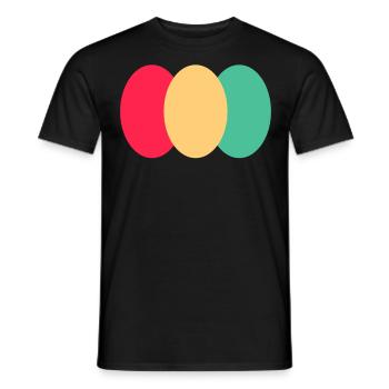 Three Oval- Red - Yellow - Green - Men's T-Shirt - black - Front - AI Model Male 178 light (178cm)