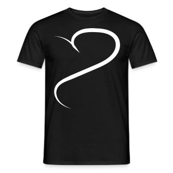 Half Heart White Design - Men's T-Shirt - black - Front - AI Model Male 178 light (178cm)