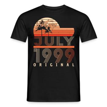 Année de construction Juillet 1999 - T-shirt homme - noir - Devant - AI Model Male 178 light (178cm)