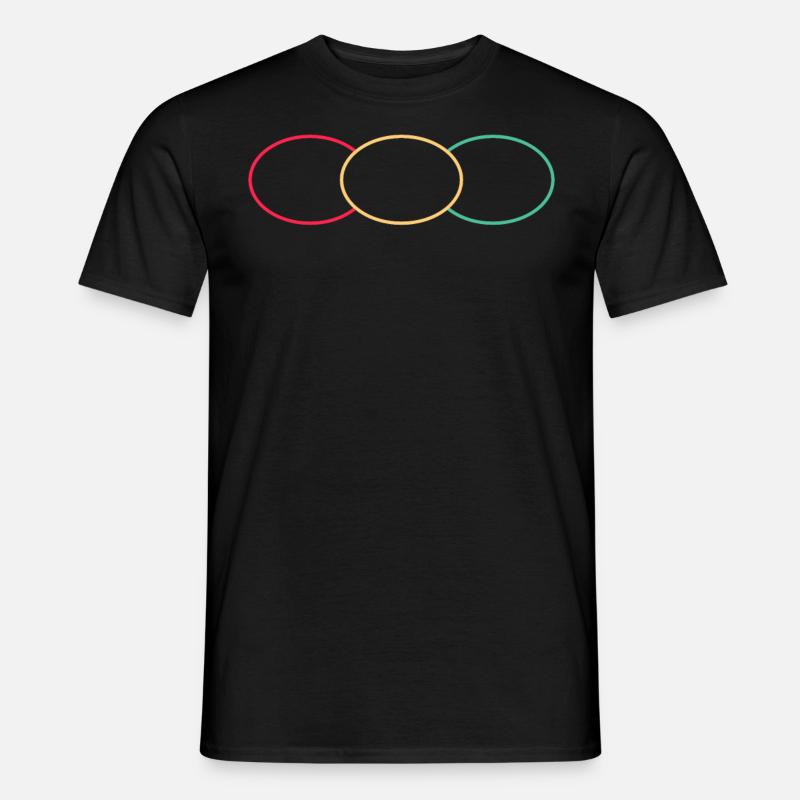 Drei Kringel Simpel Design - Männer T-Shirt - Schwarz