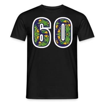 60 Zahl Grün - Männer T-Shirt - Schwarz - Vorne - AI Model Male 178 light (178cm)