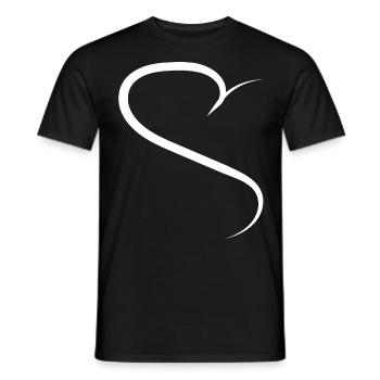 Half Heart White Design - Men's T-Shirt - black - Front - AI Model Male 178 light (178cm)