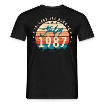 Geschenkidee für Juli 1987 - Männer T-Shirt - Schwarz - Vorne - AI Model Male 178 light (178cm)