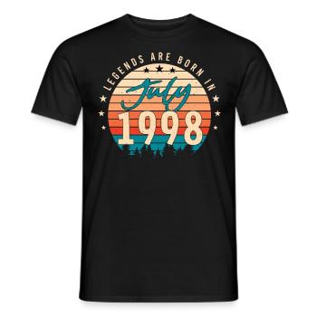 Mois de naissance Juillet 1998 - T-shirt homme - noir - Devant - AI Model Male 178 light (178cm)