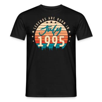 Mois de naissance Juillet 1995 - T-shirt homme - noir - Devant - AI Model Male 178 light (178cm)