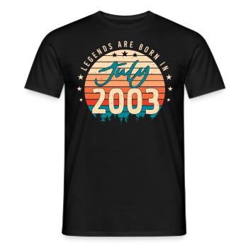Année de construction 2003 en juillet - T-shirt homme - noir - Devant - AI Model Male 178 light (178cm)