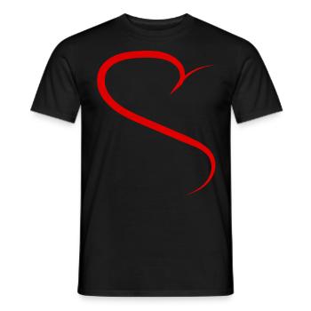 Halbes Herz Rotes Design - Männer T-Shirt - Schwarz - Vorne - AI Model Male 178 light (178cm)