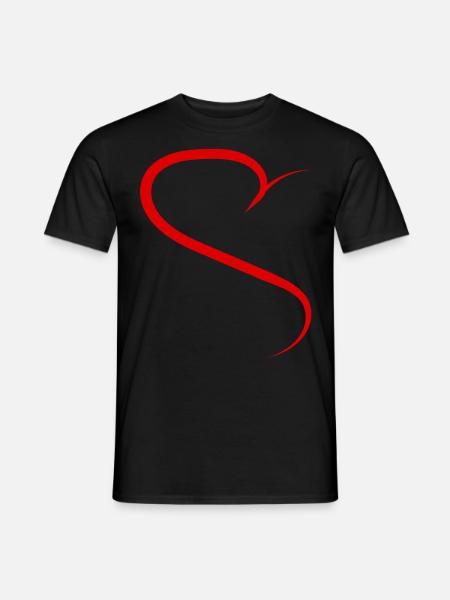 Half Heart Red Design - Men's T-Shirt - black