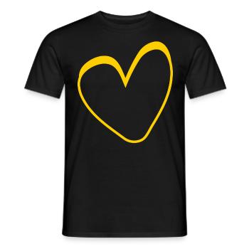 Gelbes Herz Simpel Design - Männer T-Shirt - Schwarz - Vorne - AI Model Male 178 light (178cm)