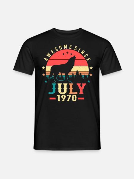 1970 En juillet Wolf - T-shirt homme - noir
