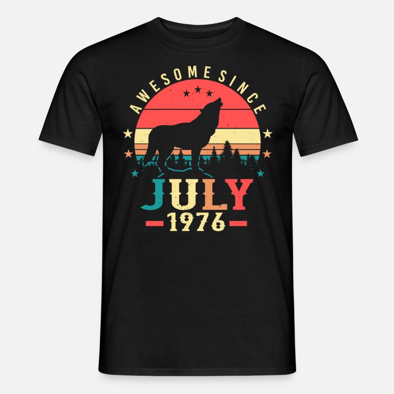 Im Juli 1976 Retro - Männer T-Shirt - Schwarz