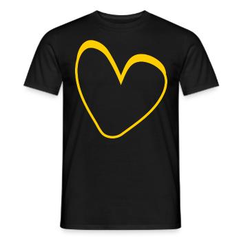Gelbes Herz Simpel Design - Männer T-Shirt - Schwarz - Vorne - AI Model Male 178 light (178cm)