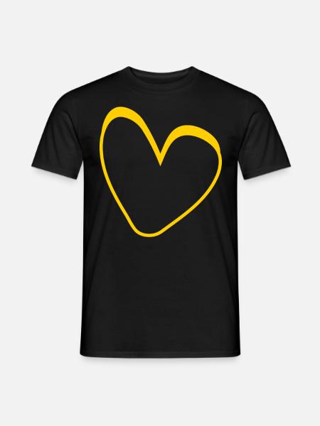 Yellow Heart Conception simple - T-shirt homme - noir