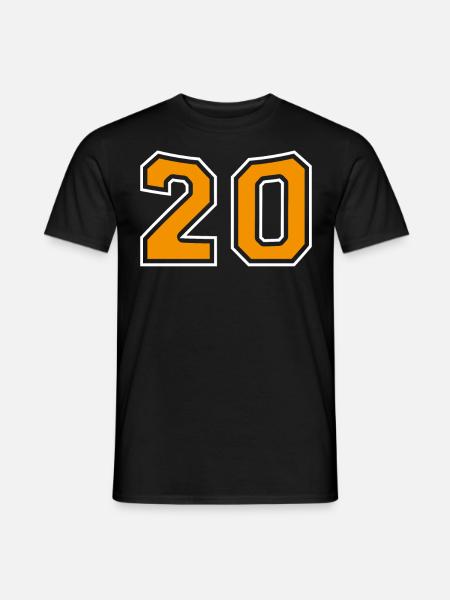 Numéro 20 Orange - T-shirt homme - noir