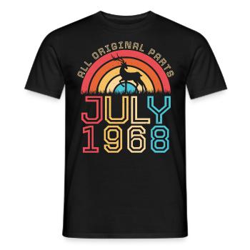 Geburtstagsgruss Für Juli 1968 - Männer T-Shirt - Schwarz - Vorne - AI Model Male 178 light (178cm)