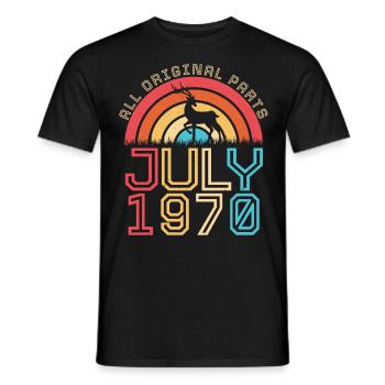 Salutations d’anniversaire pour juillet 1970 - T-shirt homme - noir - Devant - AI Model Male 178 light (178cm)