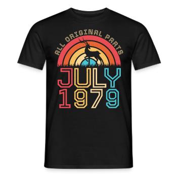 Né en juillet 1979 - T-shirt homme - noir - Devant - AI Model Male 178 light (178cm)