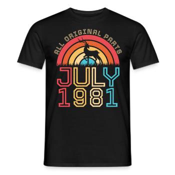 Geboren Im Juli 1981 - Männer T-Shirt - Schwarz - Vorne - AI Model Male 178 light (178cm)