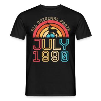 Juli 1990 Retro - Männer T-Shirt - Schwarz - Vorne - AI Model Male 178 light (178cm)