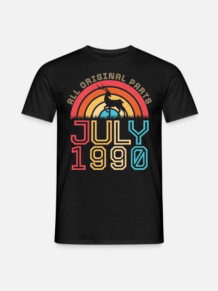 Juli 1990 Retro - Männer T-Shirt - Schwarz