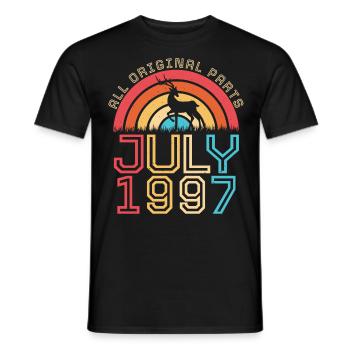 Mois de naissance : juillet 1997 - T-shirt homme - noir - Devant - AI Model Male 178 light (178cm)