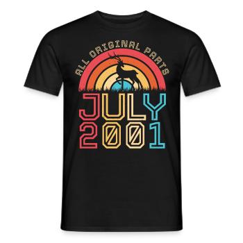 Geschenkidee Für Juli 2001 - Männer T-Shirt - Schwarz - Vorne - AI Model Male 178 light (178cm)