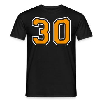 Numéro 30 Orange - T-shirt homme - noir - Devant - AI Model Male 178 light (178cm)