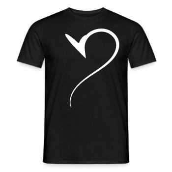 Half Heart White Design - Men's T-Shirt - black - Front - AI Model Male 178 light (178cm)