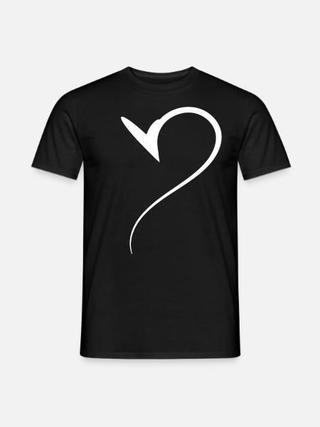 Half Heart White Design - Men's T-Shirt - black