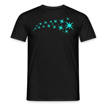 Mintgrün Sterne - Männer T-Shirt - Schwarz - Vorne - AI Model Male 178 light (178cm)