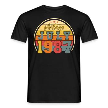 Geburtstagsgruss Juli 1987 - Männer T-Shirt - Schwarz - Vorne - AI Model Male 178 light (178cm)