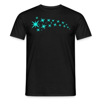 Mintgrün Sterne - Männer T-Shirt - Schwarz - Vorne - AI Model Male 178 light (178cm)