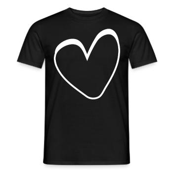 Simple White Heart - Men's T-Shirt - black - Front - AI Model Male 178 light (178cm)