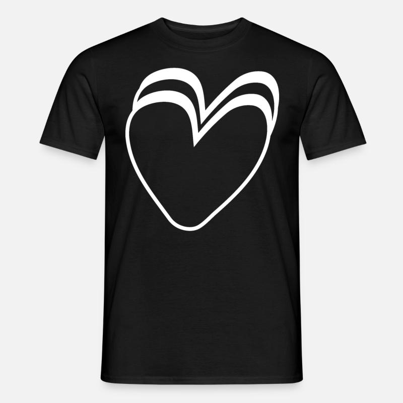 Weisse Herzen - Männer T-Shirt - Schwarz