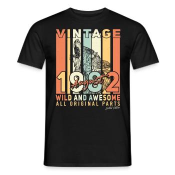 40e anniversaire août 1982 - T-shirt homme - noir - Devant - AI Model Male 178 light (178cm)