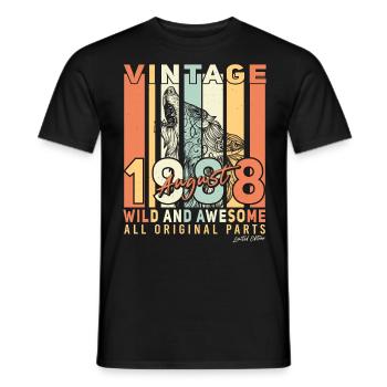Août 1988 Vœux d’anniversaire - T-shirt homme - noir - Devant - AI Model Male 178 light (178cm)
