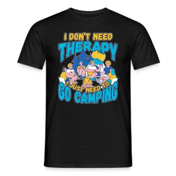Je n’ai pas besoin de thérapie, je dois aller camper - T-shirt homme - noir - Devant - AI Model Male 178 light (178cm)
