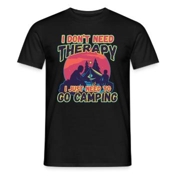 Je n’ai pas besoin de thérapie, je dois aller camper - T-shirt homme - noir - Devant - AI Model Male 178 light (178cm)